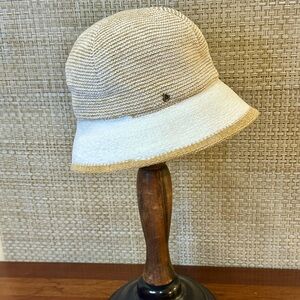 🌟HP🌟VTG 1990s Liz Claiborne Ivory Velour Bucket Hat Taiwan OS